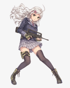 Shooting Girl Wikia - Anime Girl With Famas, HD Png Download, Transparent PNG
