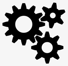 Transparent Cogs Png - Simple Gear Black And White, Png Download, Transparent PNG