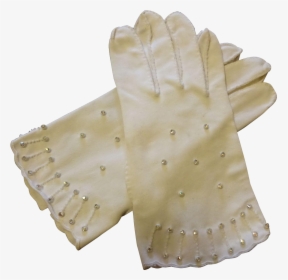 Vintage White Gloves Rhinestones 1950s Wristlet Wedding - Leather, HD Png Download, Transparent PNG