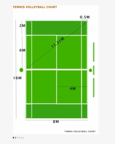 Tennis Volleyball Court Measurements, HD Png Download, Transparent PNG