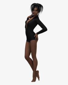 Sexy Female Png -sexy Digital Woman In Black Swimsuit - Tights, Transparent Png, Transparent PNG