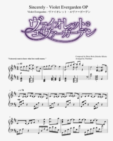 Violet Evergarden Piano Sheet, HD Png Download, Transparent PNG