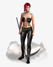 Reaper, Death, Female, Woman, Young, Sexy, Cute, Scythe - Latex Clothing, HD Png Download, Transparent PNG