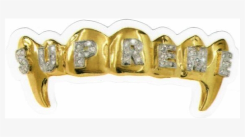 Supreme Gold Teeth Sticker, HD Png Download, Transparent PNG