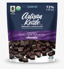 Organic Extra Dark Chocolate Chunks - Artisan Kettle Organic Chocolate Chips, HD Png Download, Transparent PNG