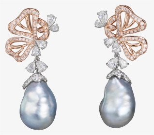 Baroque Pearl And Diamond Earring, HD Png Download, Transparent PNG