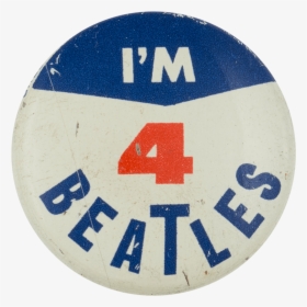 I M 4 Beatles Blue Music Button Museum - 1960s Beatles Buttons, HD Png Download, Transparent PNG