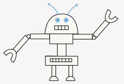 How To Draw Robot - Easy Drawing Of A Robot, HD Png Download, Transparent PNG