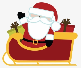 Sleigh Christmas Santa And Clip Art Transparent Png - Cute Santa In Sleigh, Png Download, Transparent PNG