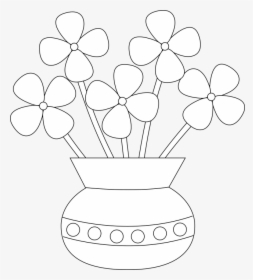 Vase With Flowers At - Easy Flower Vase Drawing, HD Png Download, Transparent PNG