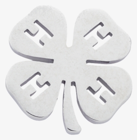 4-h Clover Emblem Lapel Pin - White 4 H Clover, HD Png Download, Transparent PNG