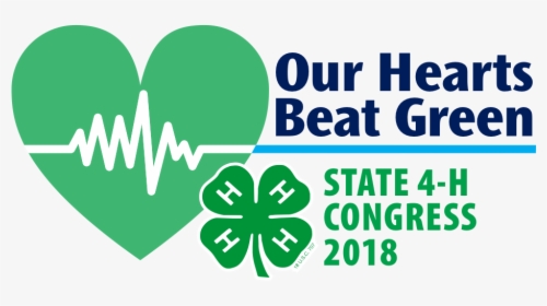 Our Hearts Beat Green Logo - 4 H Clover, HD Png Download, Transparent PNG