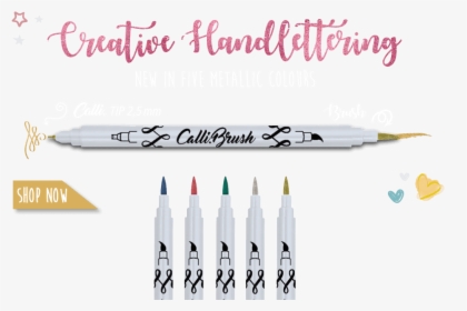 Brush Double Tip Pen Metallic For Creative Writing - Calligraphy, HD Png Download, Transparent PNG