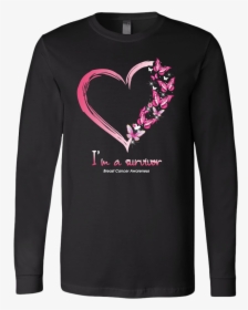 I M A Survivor Breast Cancer Awareness Heart Butterfly - T-shirt, HD Png Download, Transparent PNG