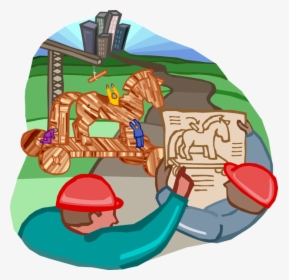 Vector Illustration Of Construction Engineers Plan, HD Png Download, Transparent PNG