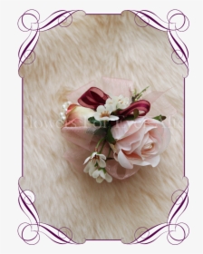 Silk Artificial Burgundy And Blush Ladies Wrist Corsage - Flower Bouquet, HD Png Download, Transparent PNG