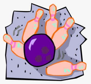 Vector Illustration Of Game Of Bowling Ball Striking - Ten-pin Bowling, HD Png Download, Transparent PNG