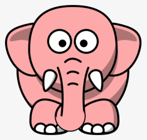 Gajah Pink Clip Art - Cartoon Elephant Clker, HD Png Download, Transparent PNG
