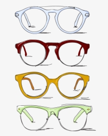Browline Clip Art Sunglasses - Hand Drawn Glasses Vector, HD Png Download, Transparent PNG