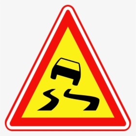 Inspiring Traffic Signs Clip Art Medium Size - Traffic Sign Slippery Road, HD Png Download, Transparent PNG