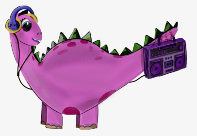 Dinodancer Music Dance Magnetophone Illustration Kids - Cartoon, HD Png Download, Transparent PNG
