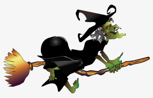 Halloween Cartoon Witches 14, Buy Clip Art - Witch On Broomstick Gif, HD Png Download, Transparent PNG