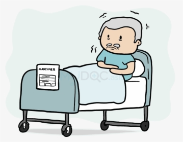 Taking Care Of Alzheimer - Patient In Hospital Bed Clipart Cartoon, HD Png Download, Transparent PNG