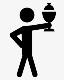 Standing Man Holding Sportive Trophy Cup - Portable Network Graphics, HD Png Download, Transparent PNG