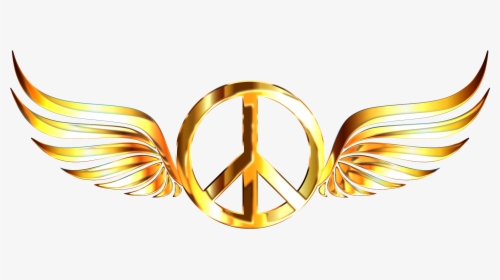 Gold Wings Png - Transparent Transparent Background Peace Symbol, Png Download, Transparent PNG