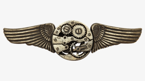 Antique Gear Wings Pin - Brooch, HD Png Download, Transparent PNG