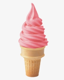 Strawberry-cone - Soft Strawberry Ice Cream, HD Png Download, Transparent PNG