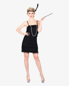 1920s Girl Png - Flapper Girl Black Dress, Transparent Png, Transparent PNG