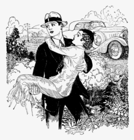 Static Drawing Couple - 1920s Car Transparent, HD Png Download, Transparent PNG