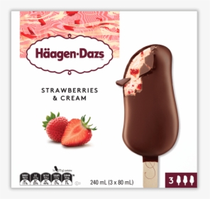 Strawberry And Cream-stick Aust - Haagen Daz Ice Cream Bars White, HD Png Download, Transparent PNG