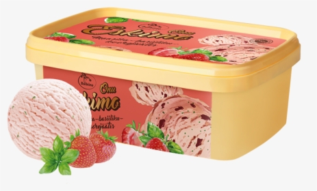 Onu Eskimo Strawberry And Basil Dairy Ice Cream - Gelato, HD Png Download, Transparent PNG