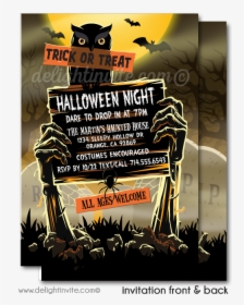 Clip Art Zombie Graveyard Adult Halloween - Adult Party Flyers Halloween, HD Png Download, Transparent PNG