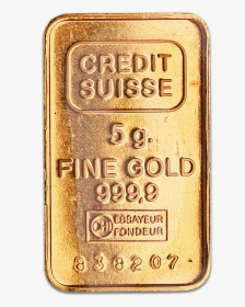 Credit Suisse Gold Bar - Credit Suisse Gold 5g Price, HD Png Download, Transparent PNG