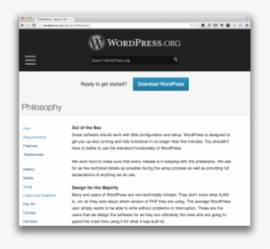 The Wordpress Philosophy - Wordpress, HD Png Download, Transparent PNG