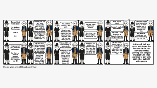 Clip Art Comic Strip Storyboard Por - Comics About The Bill Of Rights, HD Png Download, Transparent PNG