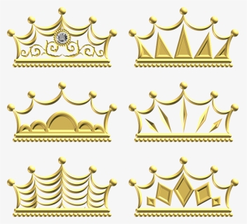 Gold, Crown, Ornate, Metal, Ornament, Decoration, Set - Gold Crown On Lion Transparent, HD Png Download, Transparent PNG