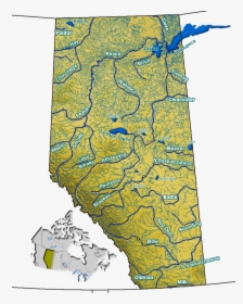 Transparent Lake Water Clipart - Map Of Alberta Lakes And Rivers, HD Png Download, Transparent PNG