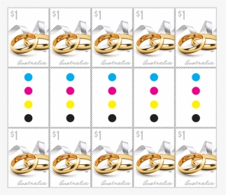 Gutter Strip 10 X $1 Gold Rings Stamps Product Photo - Fête De La Musique, HD Png Download, Transparent PNG