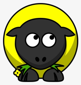 Yellow Sheep Looking Right-down Svg Clip Arts - Fat Cartoon Sheep, HD Png Download, Transparent PNG