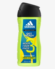 Get Ready 3in1 Body, Hair And Face Shower Gel For Him - Adidas, HD Png Download, Transparent PNG