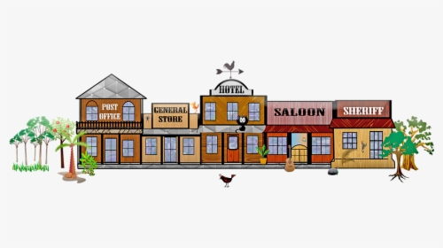 Wild West Town, Western, Cowboys, Rusty - Western Town Clipart, HD Png Download, Transparent PNG