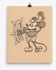 Steamboat Willie Art Print - Cartoon, HD Png Download, Transparent PNG