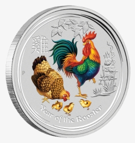 Year Of The Rooster - 2017 Year Of The Rooster 1 2 Oz Silver Coin Coloured, HD Png Download, Transparent PNG