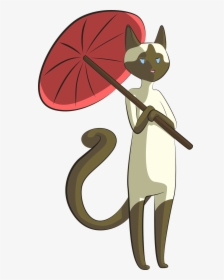 Cat With Umbrella Png, Transparent Png, Transparent PNG