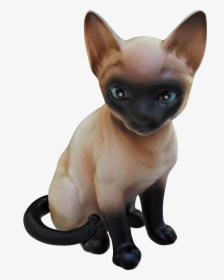 A Handsome, Vintage Porcelain/ceramic Siamese Cat/kitten - Minskin, HD Png Download, Transparent PNG
