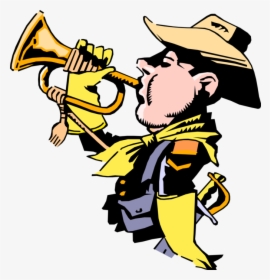 Vector Illustration Of Old West United States Cavalry - Bugle Call, HD Png Download, Transparent PNG